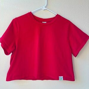 Shiny By Nature Red Cropped T-Shirt (Size:XL)